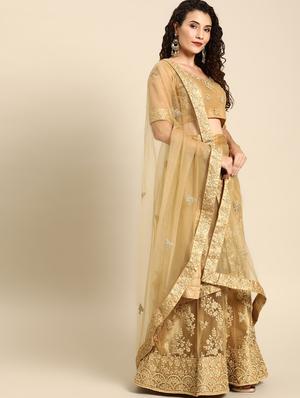 embroidered flared lehenga - 17240581 - Standard Image - 2