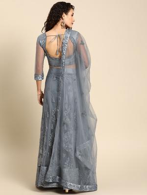 embroidered flared lehenga - 17240583 - Standard Image - 3