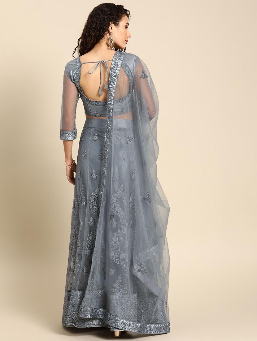 embroidered flared lehenga - 17240583 - Zoom Image - 3