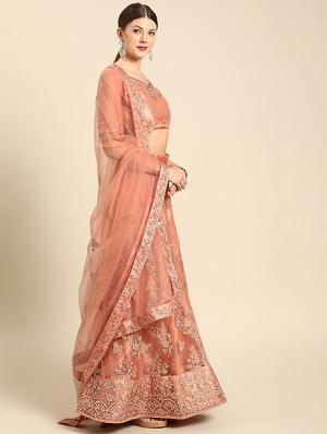 embroidered flared lehenga - 17240584 - Standard Image - 2