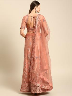 embroidered flared lehenga - 17240584 - Standard Image - 3