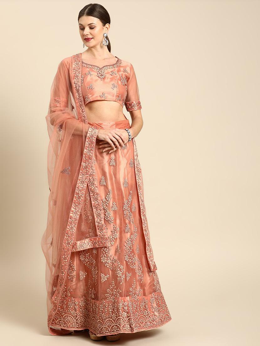 embroidered flared lehenga - 17240584 - Zoom Image - 1