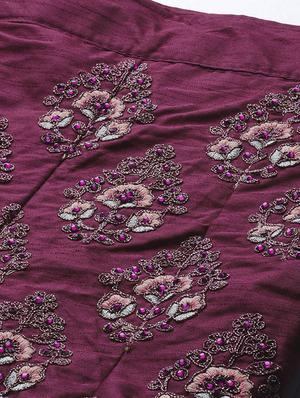 embroidered flared unstitched lehenga - 17240589 - Standard Image - 4