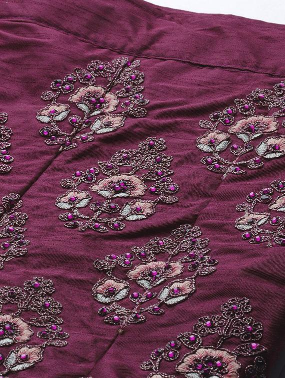 embroidered flared unstitched lehenga - 17240589 - Zoom Image - 4