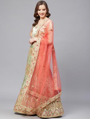 embroidered flared unstitched lehenga - 17240595 - Standard Image - 2