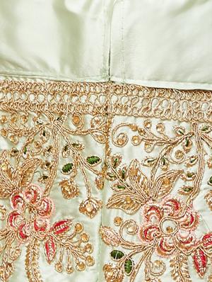 embroidered flared unstitched lehenga - 17240595 - Standard Image - 7