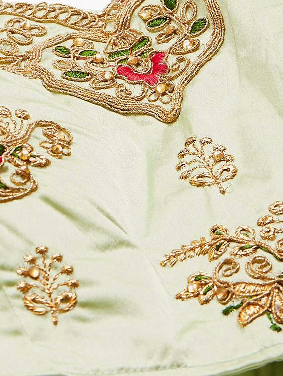 embroidered flared unstitched lehenga - 17240595 - Zoom Image - 6