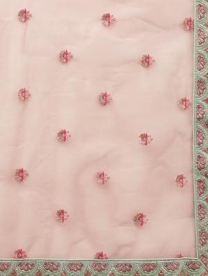 embroidered flared unstitched lehenga - 17240605 - Standard Image - 4