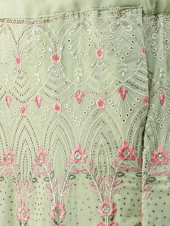 embroidered flared unstitched lehenga - 17240605 - Zoom Image - 5