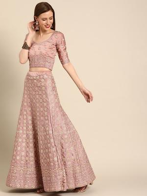 embroidered flared unstitched lehenga - 17240609 - Standard Image - 2