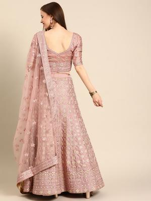 embroidered flared unstitched lehenga - 17240609 - Standard Image - 3