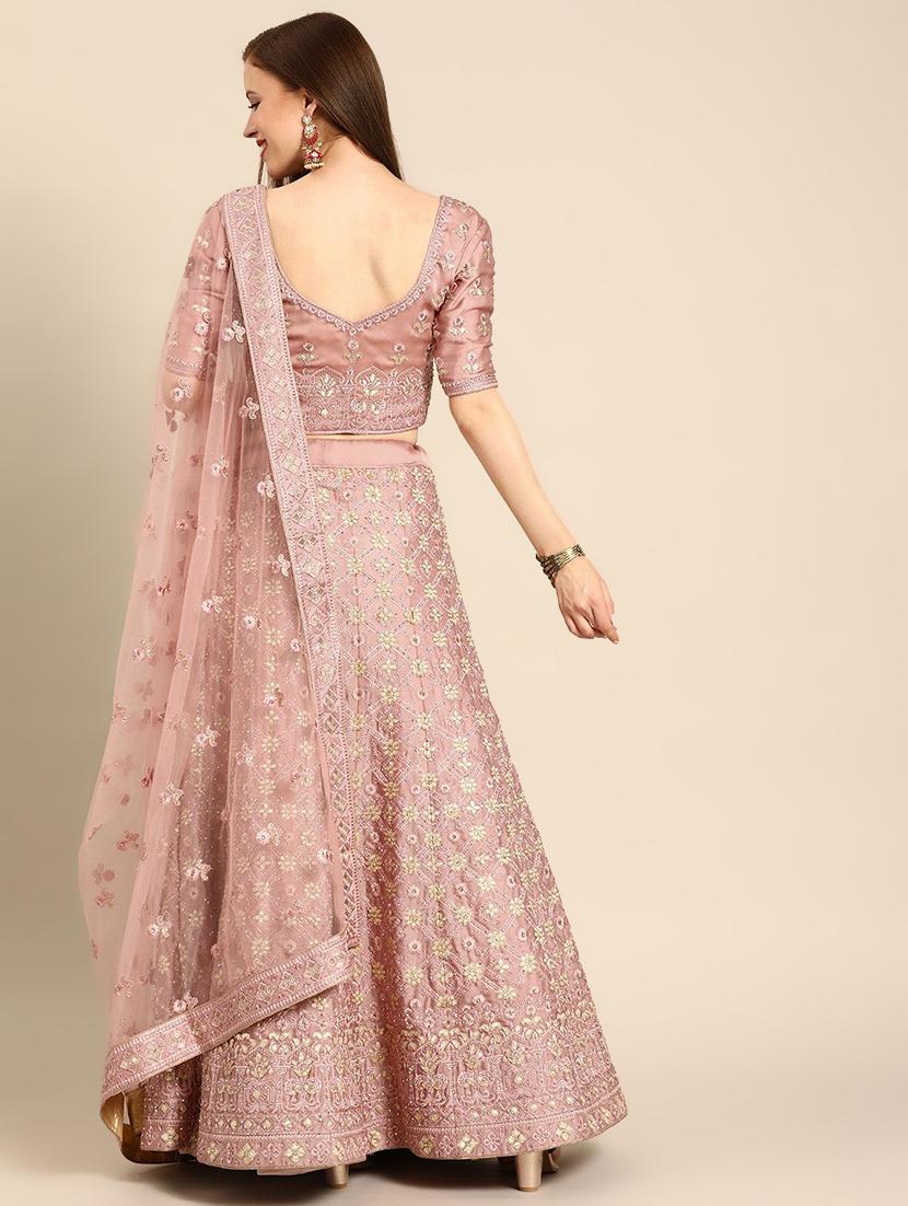 embroidered flared unstitched lehenga - 17240609 - Zoom Image - 3