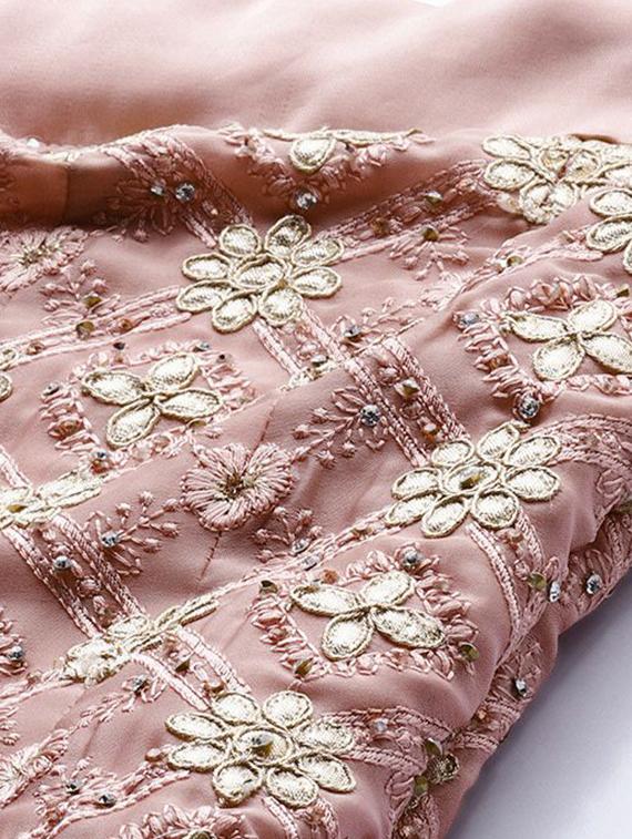 embroidered flared unstitched lehenga - 17240609 - Zoom Image - 4