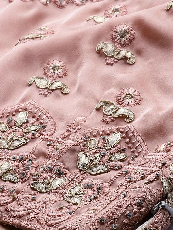 embroidered flared unstitched lehenga - 17240609 - Zoom Image - 5
