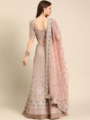 embroidered flared unstitched lehenga - 17240614 - Standard Image - 3
