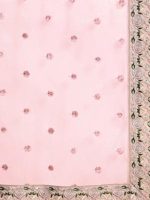 embroidered flared unstitched lehenga - 17240614 - Standard Image - 4