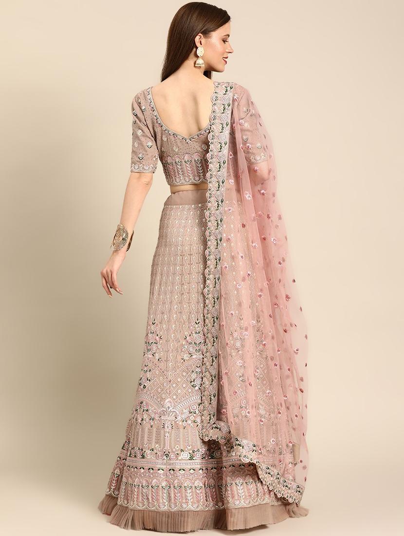 embroidered flared unstitched lehenga - 17240614 - Zoom Image - 3