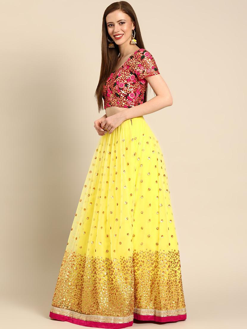 embroidered flared unstitched lehenga - 17240615 - Zoom Image - 2
