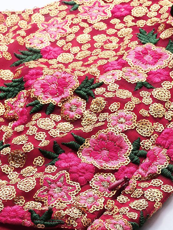 embroidered flared unstitched lehenga - 17240615 - Zoom Image - 6