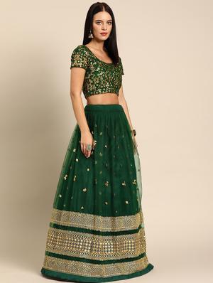 embroidered flared unstitched lehenga - 17240616 - Standard Image - 2