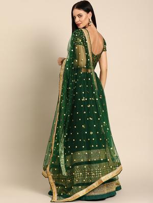 embroidered flared unstitched lehenga - 17240616 - Standard Image - 3