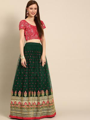 embroidered flared unstitched lehenga - 17240621 - Standard Image - 2