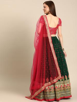embroidered flared unstitched lehenga - 17240621 - Standard Image - 3