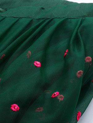 embroidered flared unstitched lehenga - 17240621 - Standard Image - 4