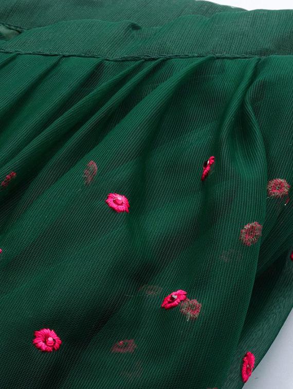 embroidered flared unstitched lehenga - 17240621 - Zoom Image - 4