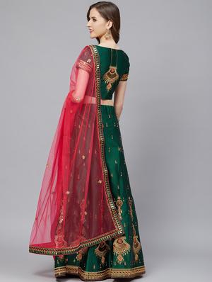 embroidered flared unstitched lehenga - 17240637 - Standard Image - 3