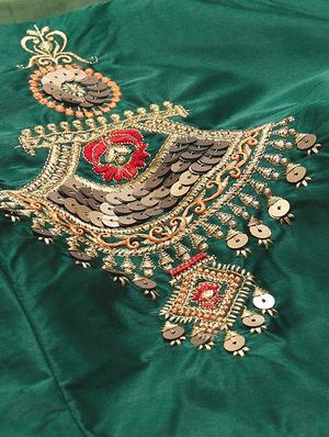 embroidered flared unstitched lehenga - 17240637 - Standard Image - 6
