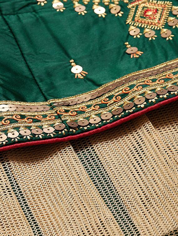 embroidered flared unstitched lehenga - 17240637 - Zoom Image - 7