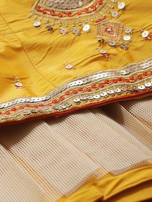 embroidered flared unstitched lehenga - 17240638 - Standard Image - 4