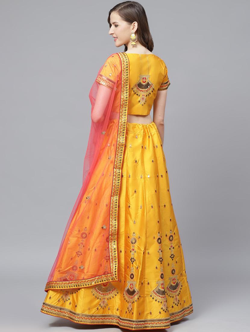 embroidered flared unstitched lehenga - 17240638 - Zoom Image - 2