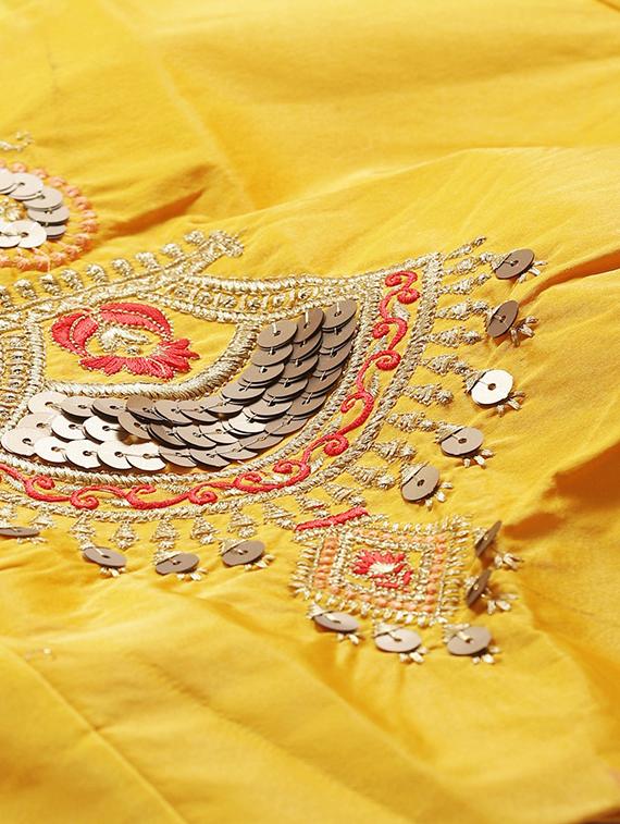 embroidered flared unstitched lehenga - 17240638 - Zoom Image - 6