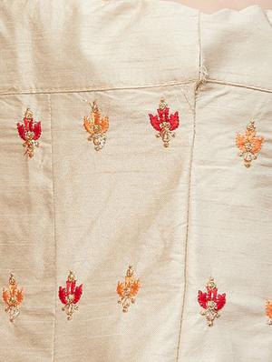 embroidered flared unstitched lehenga - 17240642 - Standard Image - 4