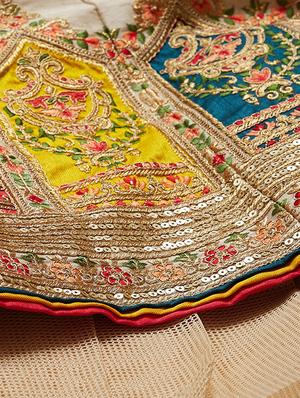 embroidered flared unstitched lehenga - 17240642 - Standard Image - 5