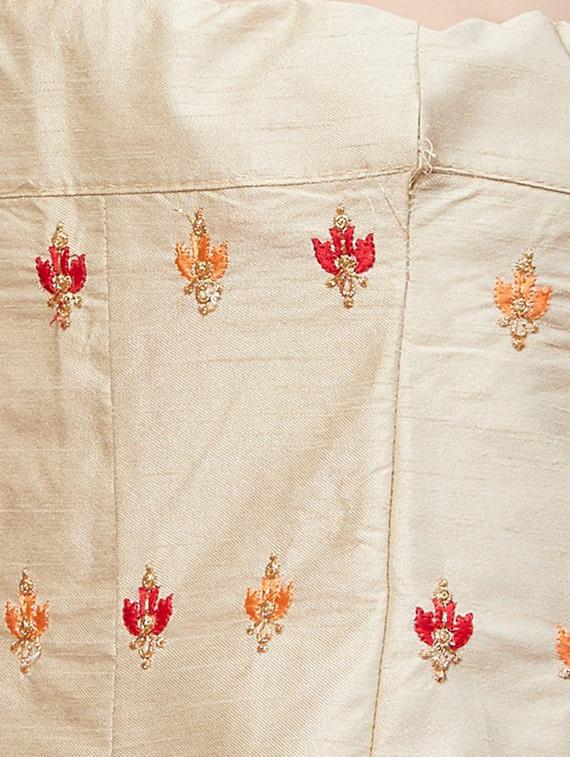 embroidered flared unstitched lehenga - 17240642 - Zoom Image - 4