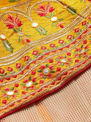 embroidered flared unstitched lehenga - 17240647 - Standard Image - 8