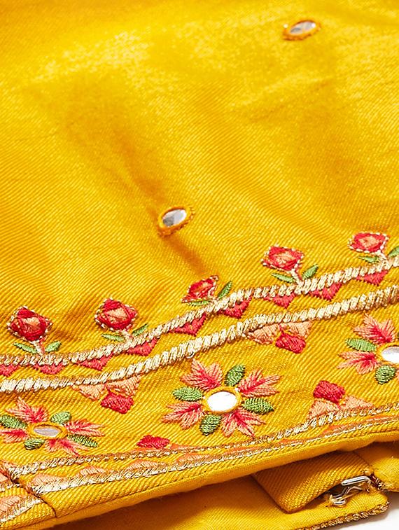 embroidered flared unstitched lehenga - 17240647 - Zoom Image - 6