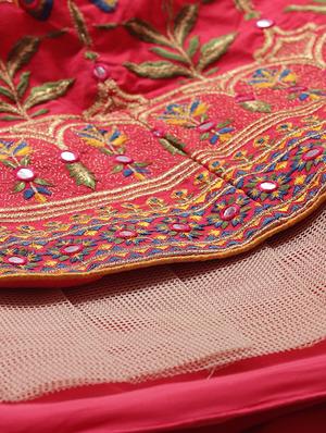 embroidered flared unstitched lehenga - 17240648 - Standard Image - 8