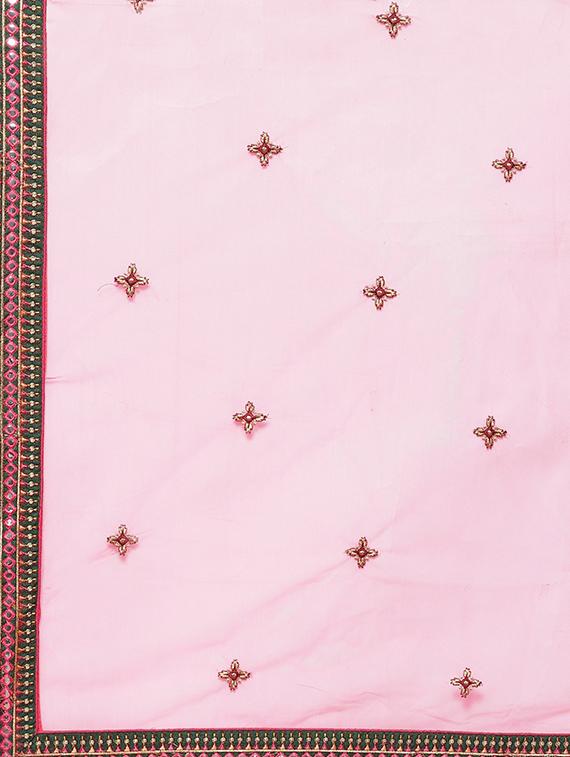 embroidered flared unstitched lehenga - 17240649 - Zoom Image - 8