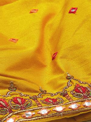 embroidered flared unstitched lehenga - 17240650 - Standard Image - 5