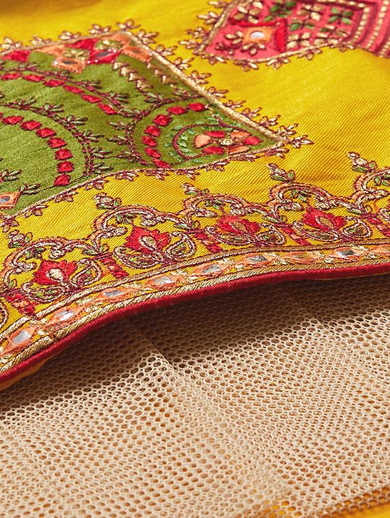 embroidered flared unstitched lehenga - 17240650 - Zoom Image - 8