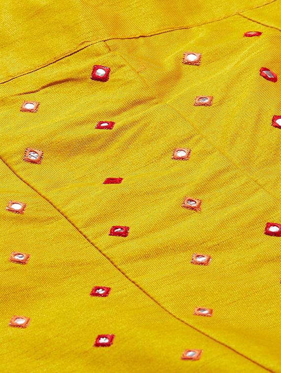 embroidered flared unstitched lehenga - 17240650 - Zoom Image - 9