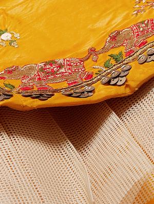embroidered flared unstitched lehenga - 17240655 - Standard Image - 8