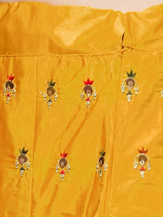 embroidered flared unstitched lehenga - 17240655 - Zoom Image - 7