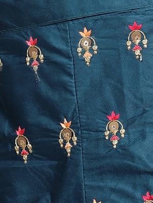 embroidered flared unstitched lehenga - 17240656 - Standard Image - 5