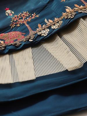 embroidered flared unstitched lehenga - 17240656 - Standard Image - 8