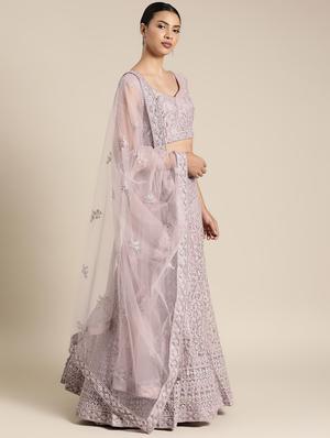 embroidered flared unstitched lehenga - 17240659 - Standard Image - 2